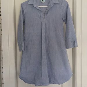 Blue and White stripe shirt dress
